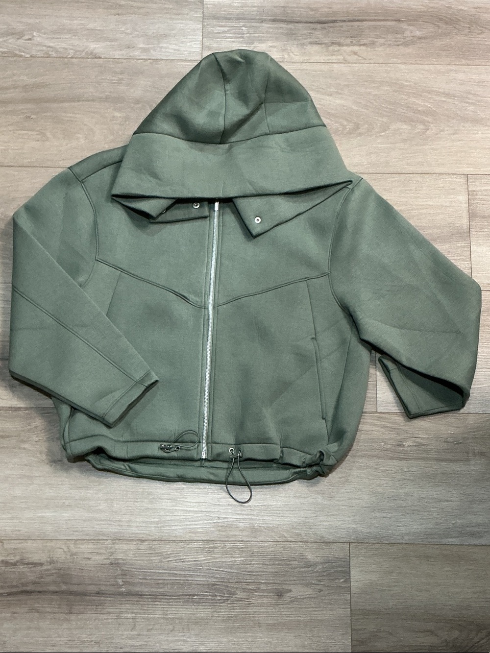 Eileen Fisher Sage Green Hooded Zip Jacket